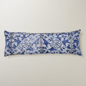 Portugiesische Tiles - Azulejo Blau und Weiße Flor Seitenschläferkissen (Rückseite)