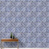 Portugiesische Tiles - Azulejo Blau und Weiße Flor