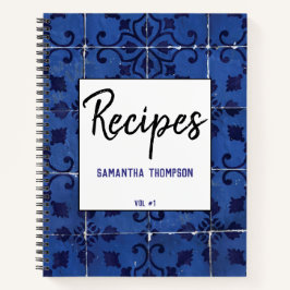 Portugiesische Tiles Azulejo Blaues Blumenblättrig Notizblock