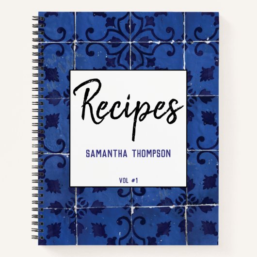 Portugiesische Tiles Azulejo Blaues Blumenblättrig Notizblock (Vorderseite)