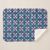 Portugiesische Tiles - Azulejo Diamond Geometric Sherpadecke (Vorderseite (Horizontal))