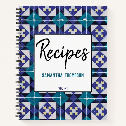 Portugiesische Tiles Azulejo Diamond Geometrische  Notizblock (Vorderseite)