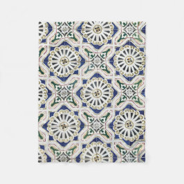 Portugiesische Tiles - Azulejo - farbenfrohe Geome Fleecedecke