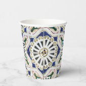 Portugiesische Tiles - Azulejo - farbenfrohe Geome Pappbecher (Rechts)