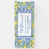 Portugiesische Tiles Lemon Blue Rustic Elegante We Banner (Vertikal)