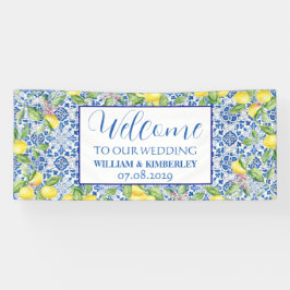 Portugiesische Tiles Lemon Blue Rustic Elegante We Banner