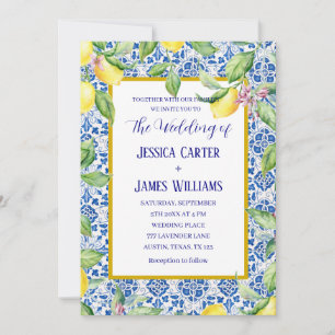 Portugiesische Tiles Lemons Mediterrane Hochzeit Einladung