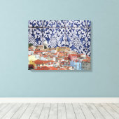 Portugiesische Tiles Montage in Lissabon - Azulejo Leinwanddruck (Insitu (Holzboden))