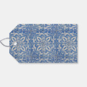 Portugiesische Tiles Vintag Blue White Monogram Geschenkanhänger (Rückseite Horizontal)