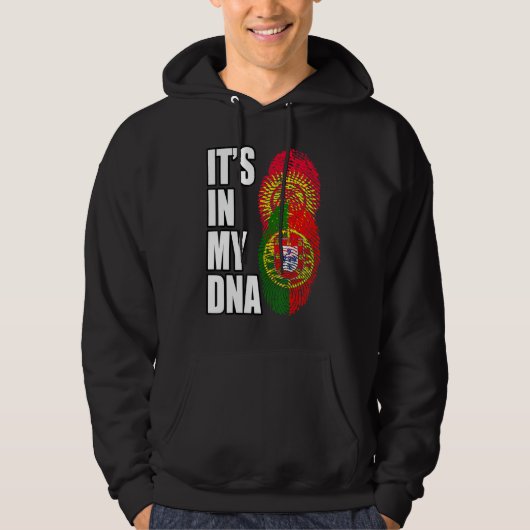 Portugiesische und kirgisische Mix-DNA-Flagge Hoodie (Vorderseite)