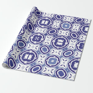 Portugiesische Vintage Azulejo-Fliesen. Minimale B Geschenkpapier
