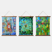 Portugiesische Volkskunst Holz Topped Wall Tapestr Wandteppich Mit Holzrahmen (Dreifach)