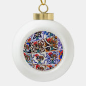 Portugiesische Volkskunst Keramik Kugel-Ornament (Vorderseite)