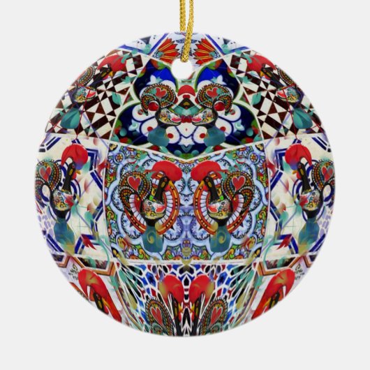 Portugiesische Volkskunst Keramik Ornament (Vorne)