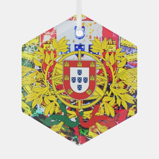 portugiesische Volkskunst-Keramik Ornament Aus Glas (Vorderseite)