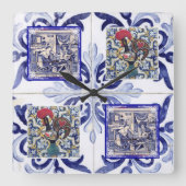 Portugiesische Volkskunst Quadratische Wanduhr (Vorderseite)