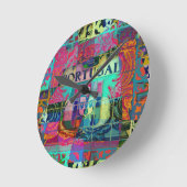 Portugiesische Volkskunst Runde Wanduhr (Winkel)