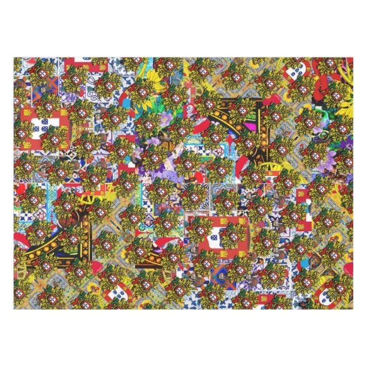 Portugiesische Volkskunst Tischdecke (Vorderseite (Horizontal))