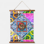 Portugiesische Volkskunst Wandteppich Mit Holzrahmen (Vorderseite)