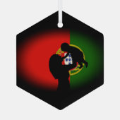 Portugiesische Volksmusik Ornament Aus Glas (Rückseite)