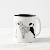 Portugiesische Wasser-Hund-Tasse Zweifarbige Tasse (VorderseiteRechts)