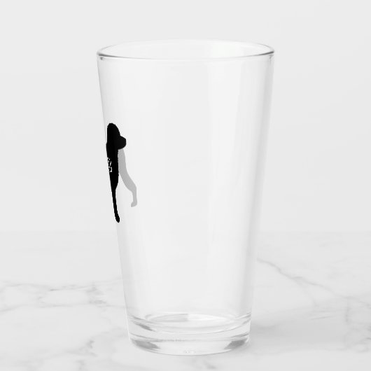 Portugiesische Wasser-HundeSilhouette Glas (Links)