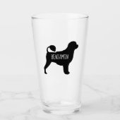 Portugiesische Wasser-HundeSilhouette Glas (Vorderseite)