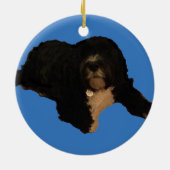 Portugiesische Wasser-Hundeverzierung Keramikornament (Hinten)