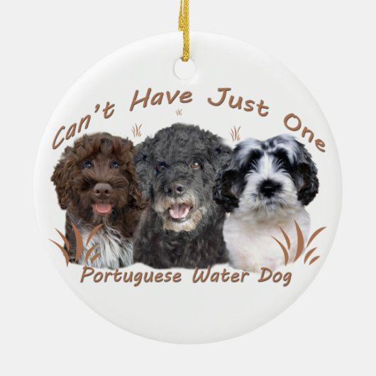 Portugiesische Wasser-Hundeverzierungen Keramikornament (Hinten)