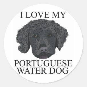 PORTUGIESISCHE WASSER-HUNDLiebe! Runder Aufkleber