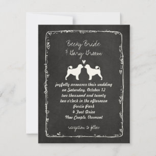 Portugiesische Wasserhund-Silhouetten-Hochzeit Einladung