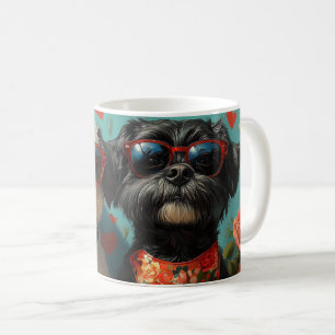 Portugiesische Wasserhunde Herz Rosen Valentinstag Kaffeetasse