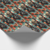 Portugiesische Wasserhunde Herzklopfe Rose Valenti Geschenkpapier (Ecke)