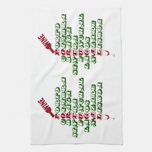 Portugiesische Weine - alles in allem Print Geschirrtuch (Vertikal)