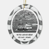 Portugiesische Wellen Kopfstein Erster Urlaub Keramik Ornament (Links)