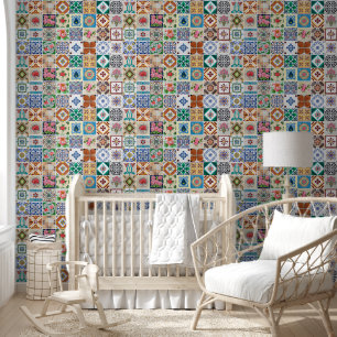 Portugiesische Wohngestaltung Azulejo Tiles Wall Tapete