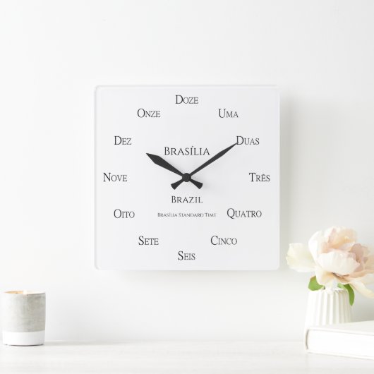 Portugiesische Zahlen Benutzerdefinierte Position Quadratische Wanduhr (Zuhause)
