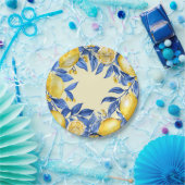 Portugiesische Zitronen auf blau Pappteller (Party)