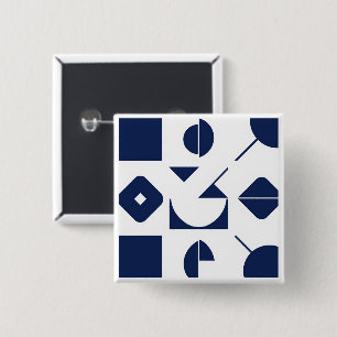 Portugiesischer Azulejo-Geometrisches Muster Knopf Button
