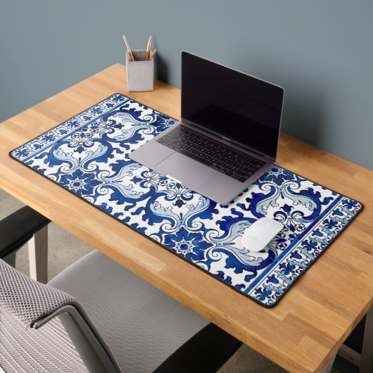 Portugiesischer Azulejo Glaze Tiles Background Com Schreibtischunterlage (Büro 2)