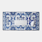 Portugiesischer Azulejo Glaze Tiles Background Com Schreibtischunterlage (Tastatur & Maus)