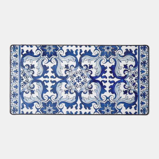 Portugiesischer Azulejo Glaze Tiles Background Com Schreibtischunterlage (Vorderseite)