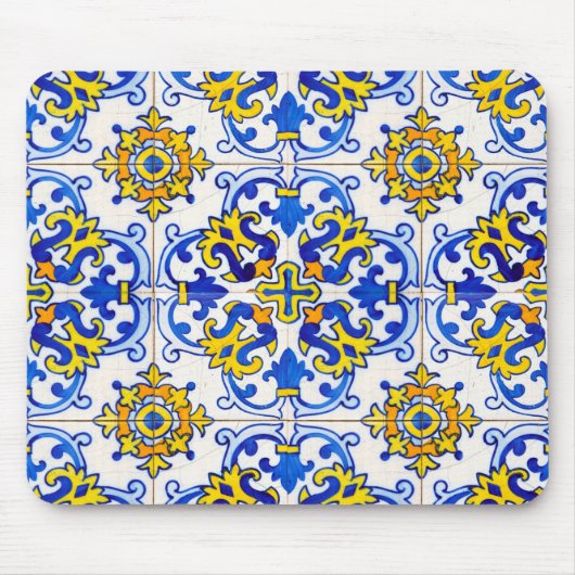 Portugiesischer Azulejo Tile Mosaic Computer Mousepad (Vorne)