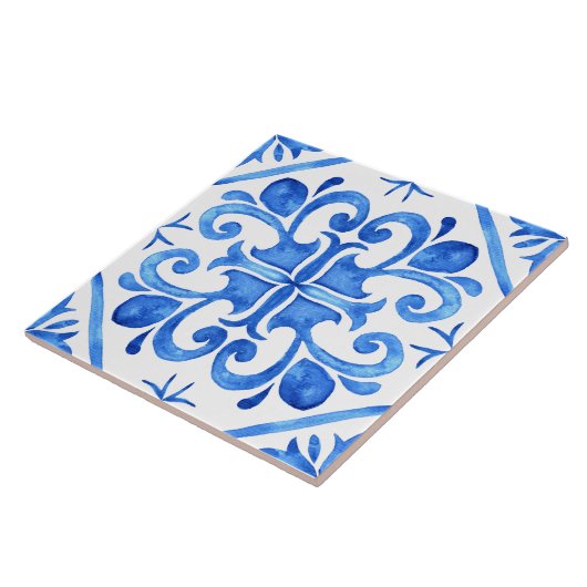 Portugiesischer Blauer Azulejo Fliese (Seite)
