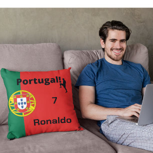 Portugiesischer Fußballspieler anpassbar Kissen