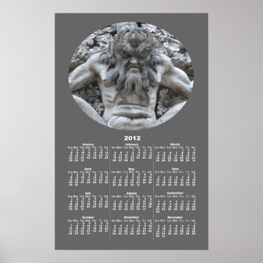 Portugiesischer Gargoyle-Kalender ~ Druck Poster (Vorne)