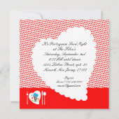 Portugiesischer Hahn mit roten Polka-Punkten Einladung (Rückseite)