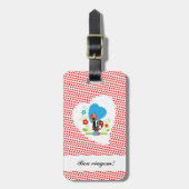 Portugiesischer Hahn mit roten Polka-Punkten Gepäckanhänger (Vorderseite vertikal)