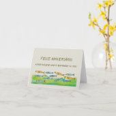 Portugiesischer Happy Birthday Karte (Gelbe Blume)