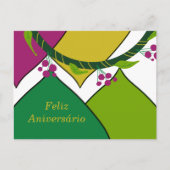 Portugiesischer Happy Birthday Postkarte (Vorderseite)